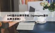 SNE是什么牌子手机（sgmsgms是什么牌子手机）