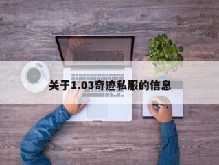 关于1.03奇迹私服的信息